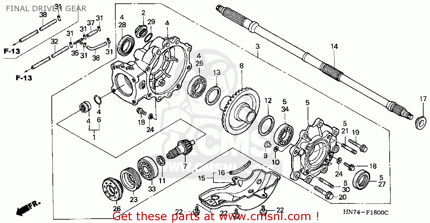 Honda TRX400FA 2004 (4) USA FINAL DRIVEN GEAR - buy FINAL DRIVEN GEAR ...