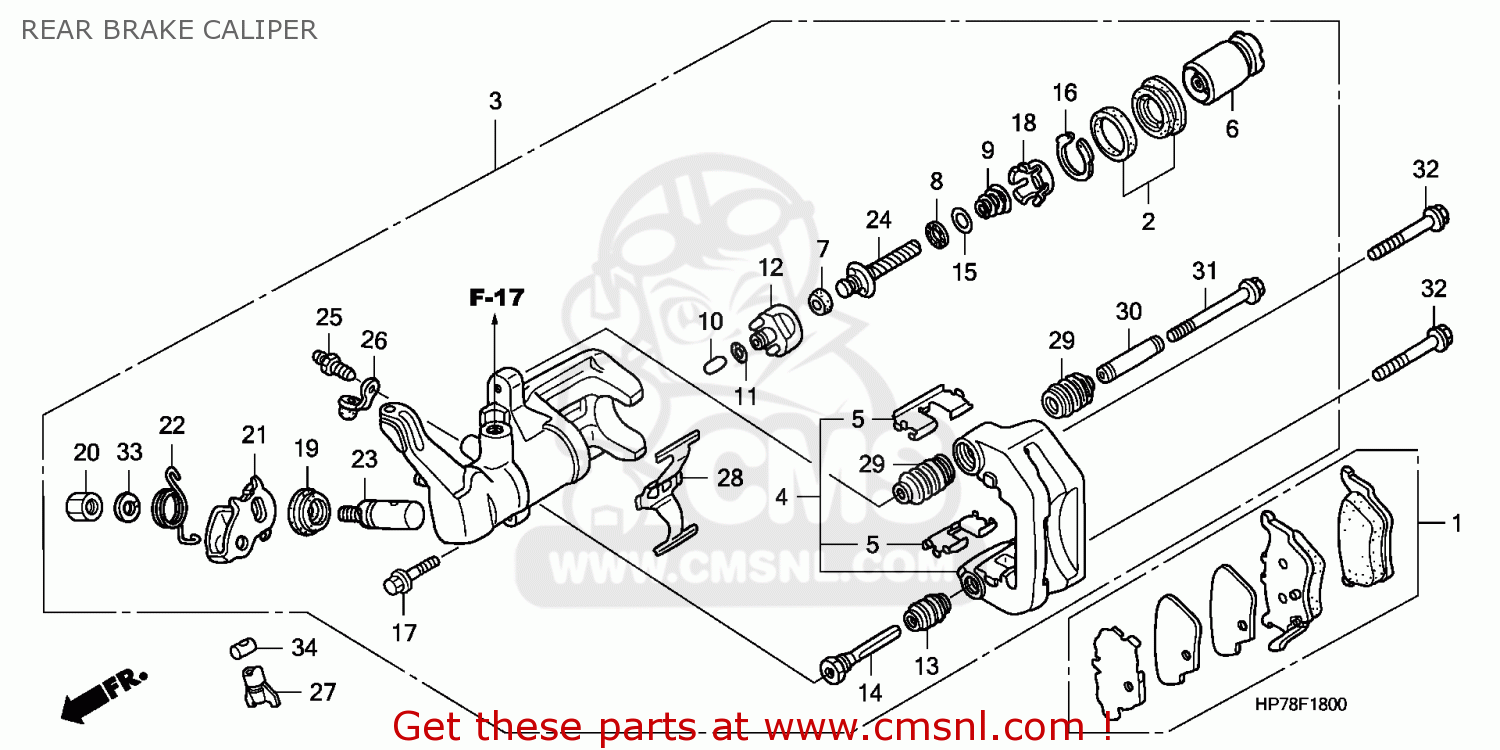 Honda TRX420FA 2010 (A) EUROPEAN DIRECT SALES REAR BRAKE CALIPER buy