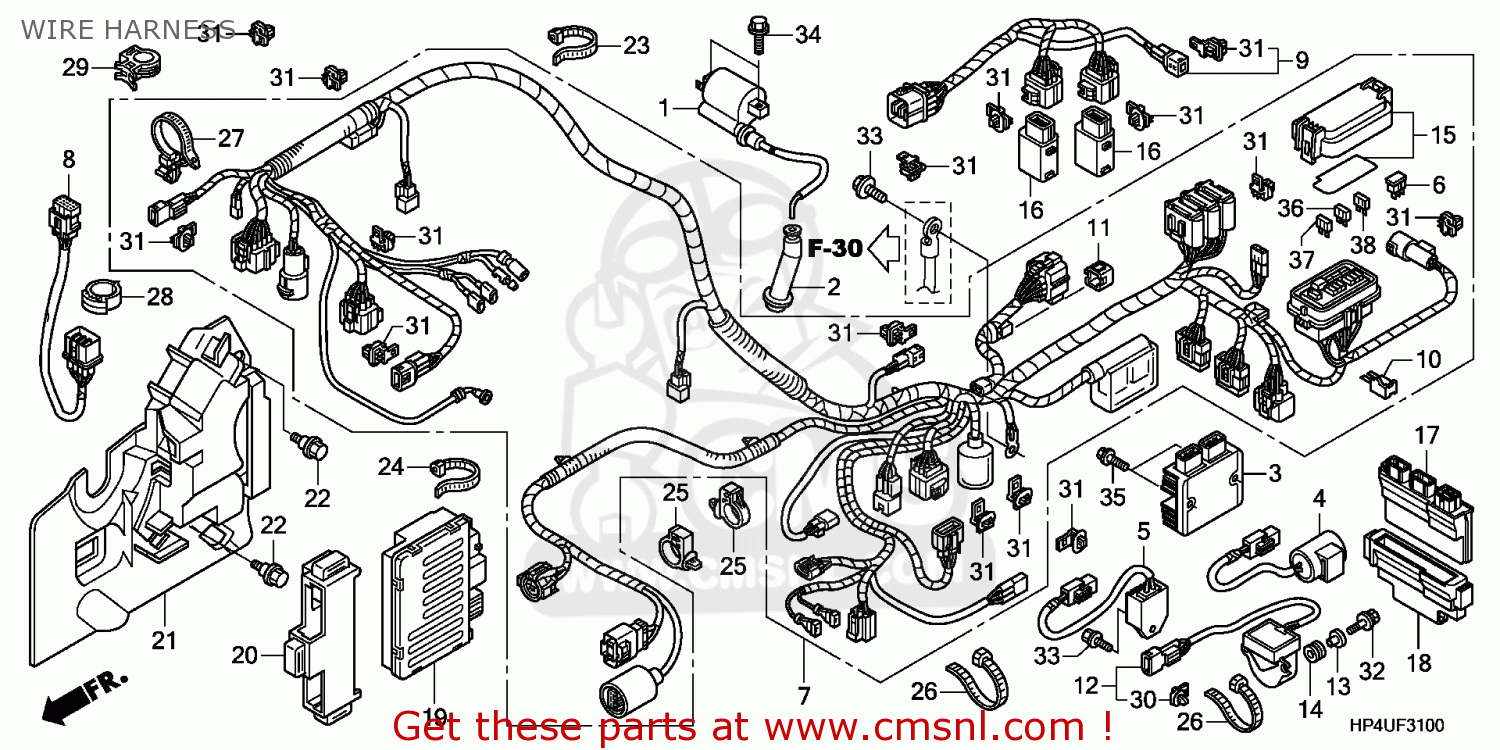 Honda TRX420FEB 2011 (B) EUROPEAN DIRECT SALES / 4WD WIRE HARNESS - buy