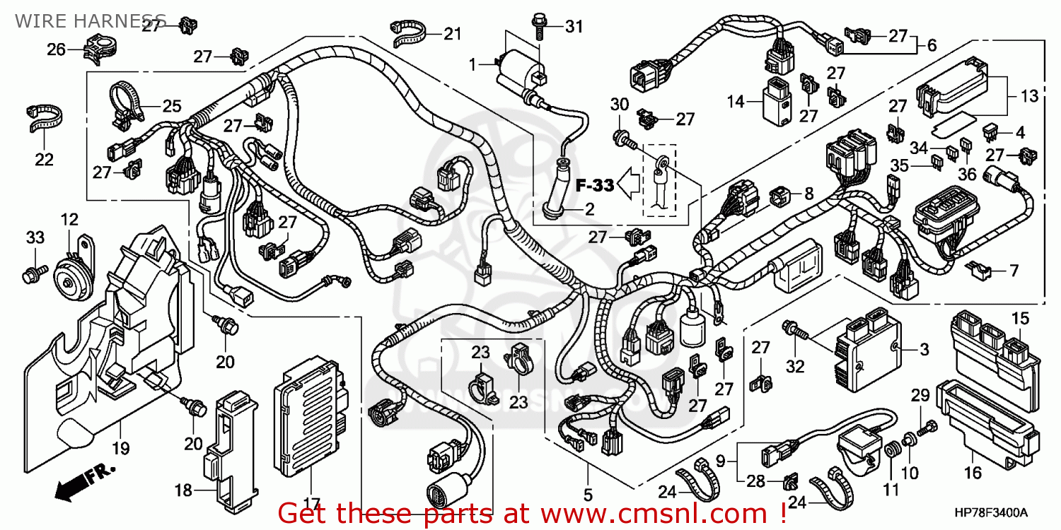 Honda TRX420FPA 2011 (B) AUSTRALIA / PS WIRE HARNESS - buy WIRE HARNESS ...