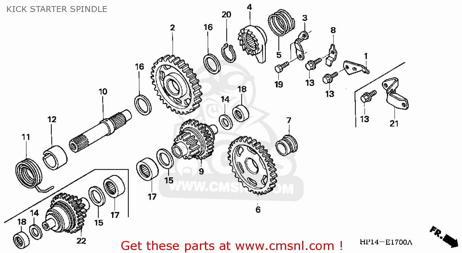 Honda TRX450R 2006 (6) USA KICK STARTER SPINDLE buy KICK STARTER