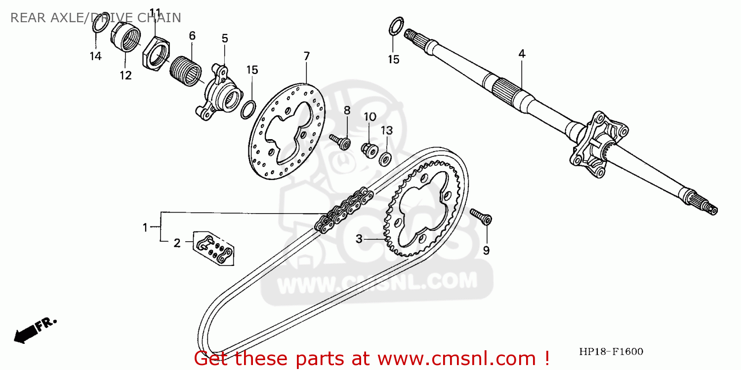 Honda TRX450R FOURTRAX 2004 (4) AUSTRALIA REAR AXLE/DRIVE CHAIN buy