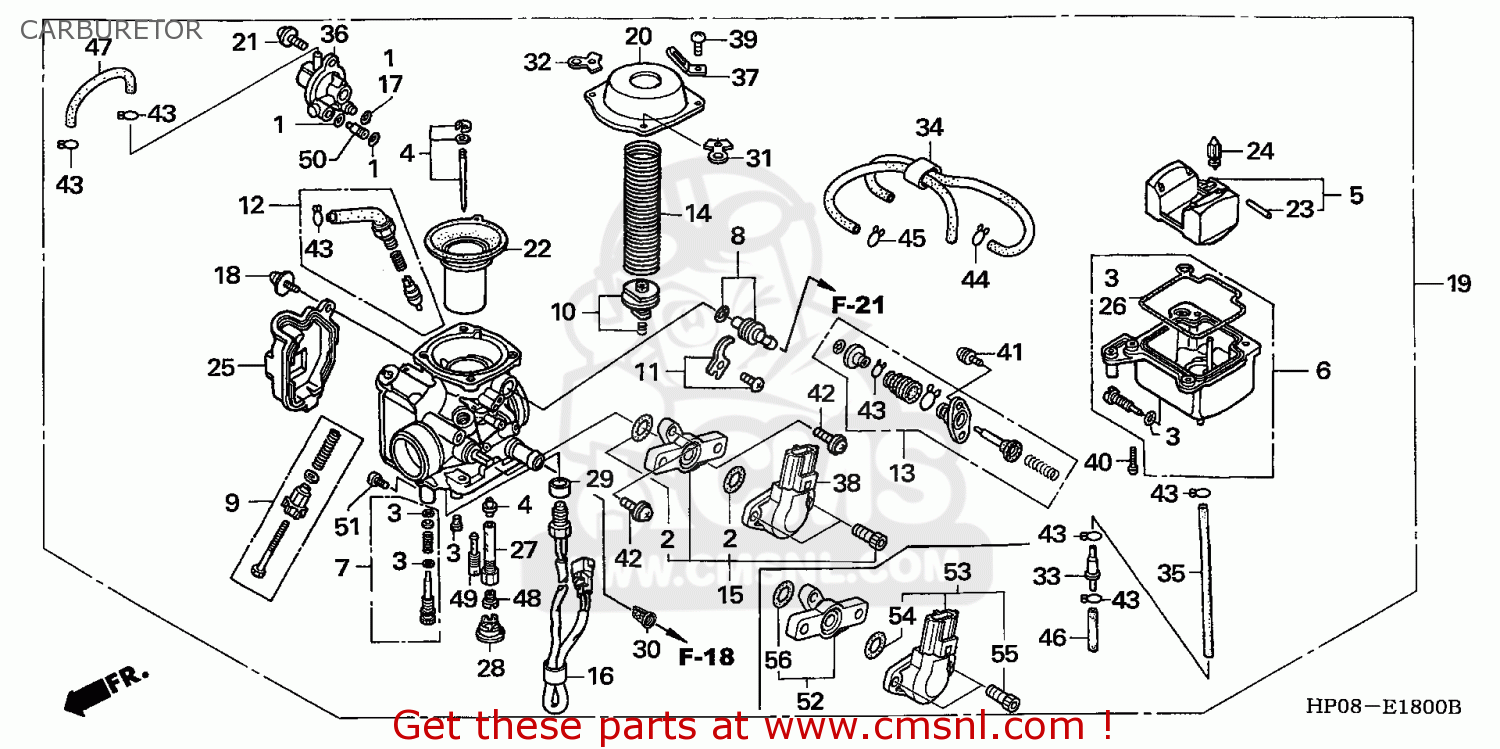 Honda TRX500FM FOURTRAX FOREMAN 2006 (6) AUSTRALIA CARBURETOR - buy ...