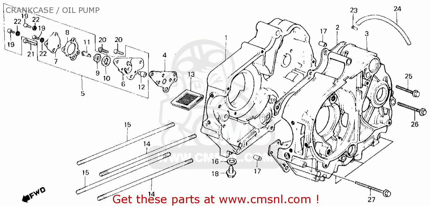 Honda TRX70 FOURTRAX 70 1986 (G) USA CRANKCASE / OIL PUMP buy