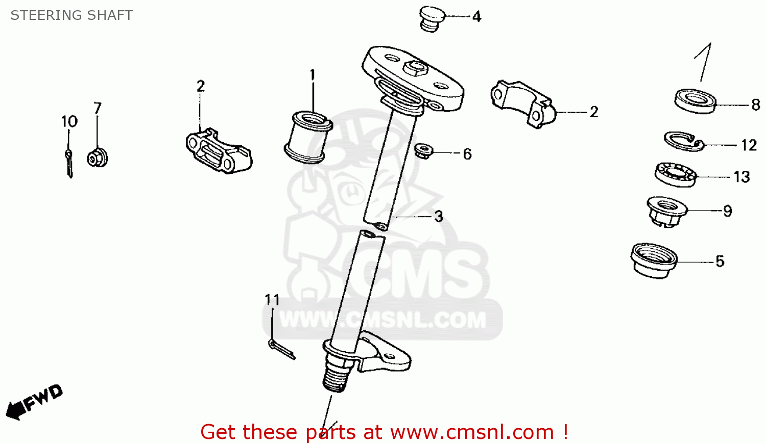 Honda TRX70 FOURTRAX 70 1987 (H) USA STEERING SHAFT buy STEERING