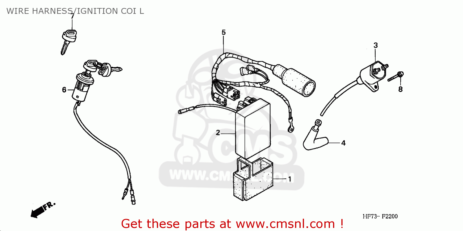 Honda TRX90 FOURTRAX 2003 (3) AUSTRALIA WIRE HARNESS/IGNITION COI L