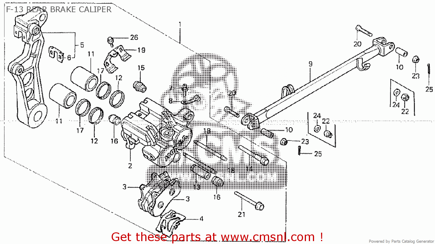 Honda VF1100C MAGNA 1983 (D) F-13 REAR BRAKE CALIPER - buy F-13 REAR ...