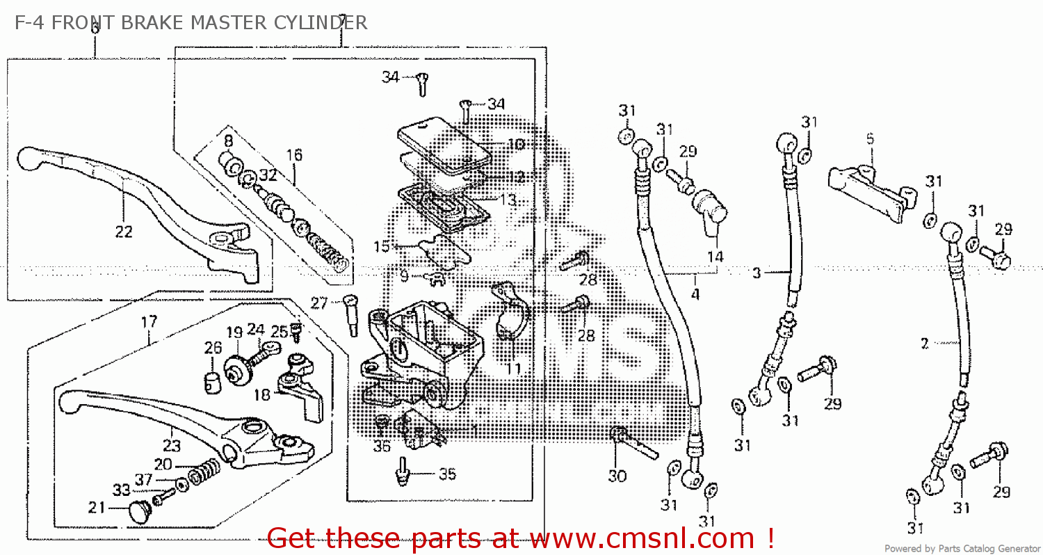 Honda VF1100C MAGNA 1983 (D) F4 FRONT BRAKE MASTER CYLINDER buy F4 FRONT BRAKE MASTER