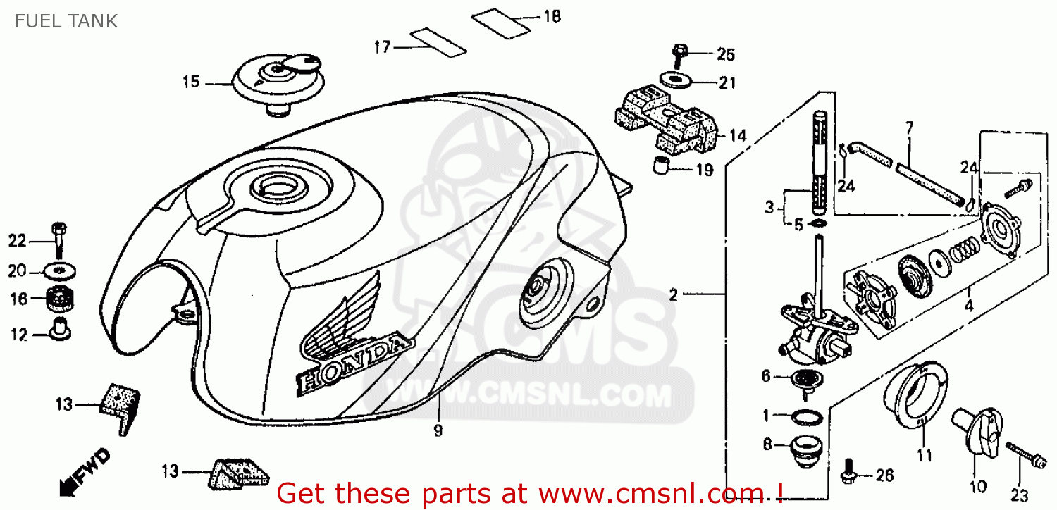 Honda VF500F INTERCEPTOR 1984 (E) USA CALIFORNIA FUEL TANK ... ct110 wiring diagram 
