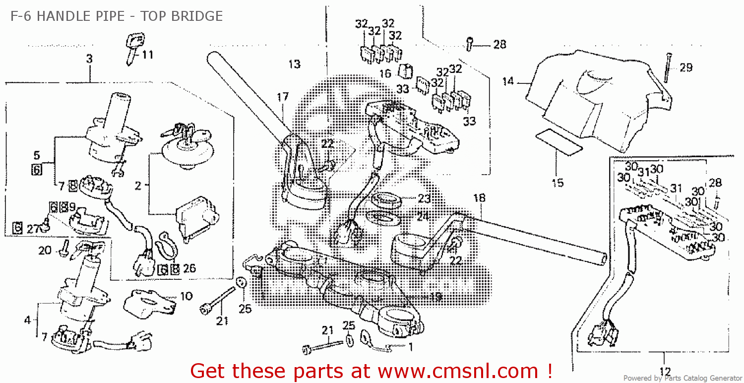 Honda Vf500f Interceptor 1986 (g) F-6 Handle Pipe - Top Bridge - Buy F 