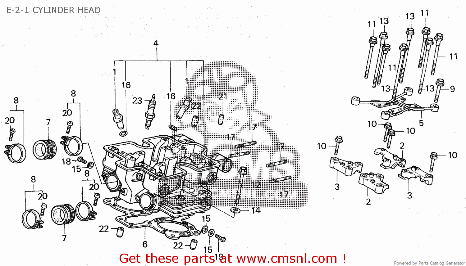 Honda VF750C MAGNA 1983 (D) E21 CYLINDER HEAD buy E21 CYLINDER HEAD spares online