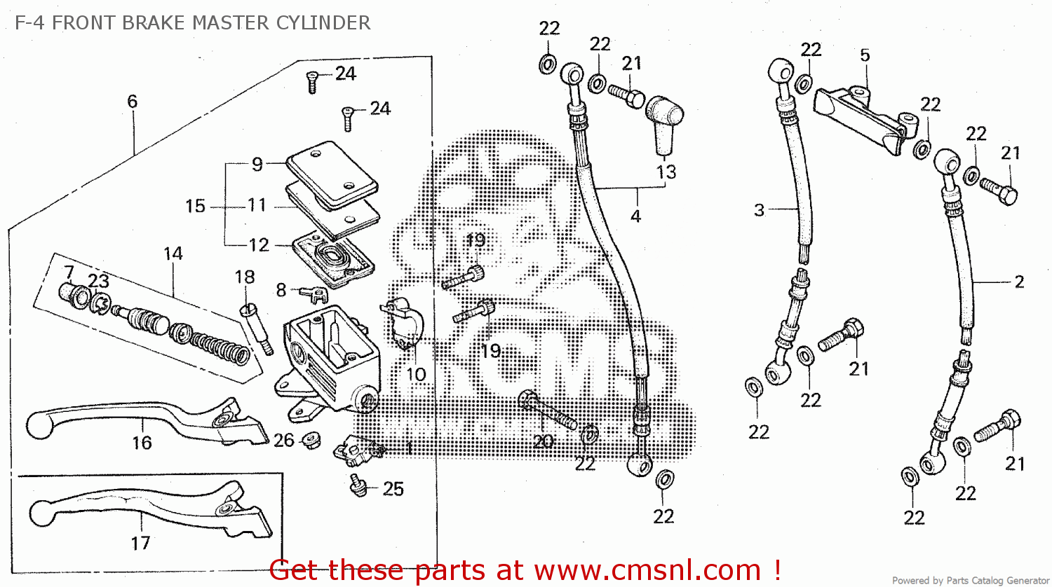 Honda VF750C MAGNA 1983 (D) F4 FRONT BRAKE MASTER CYLINDER buy F4 FRONT BRAKE MASTER