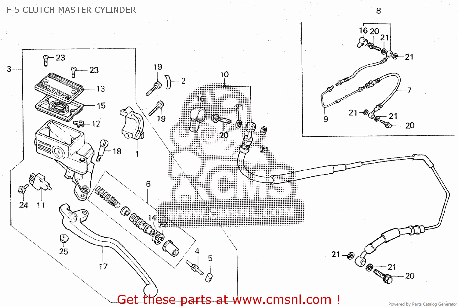 Honda VF750C MAGNA 1983 (D) F5 CLUTCH MASTER CYLINDER buy F5 CLUTCH MASTER CYLINDER spares