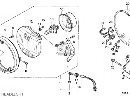 Honda VF750C MAGNA 1994 (R) CANADA / KMH parts lists and schematics