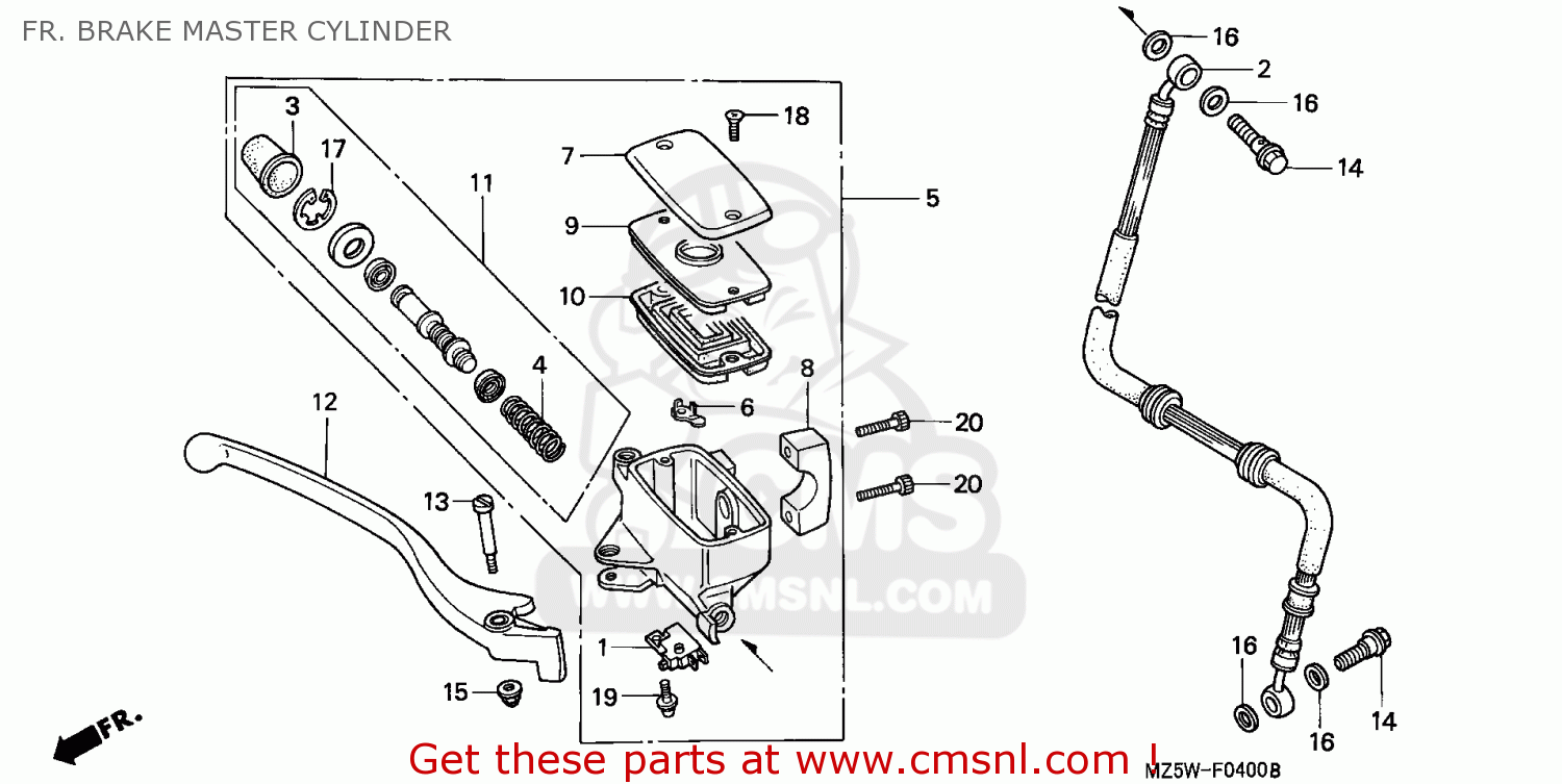 Honda VF750C MAGNA 1998 (W) CANADA / REF FR. BRAKE MASTER CYLINDER ...