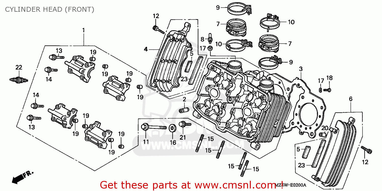 Honda VF750C MAGNA 1999 (X) GERMANY / 34P CYLINDER HEAD (FRONT) - buy ...