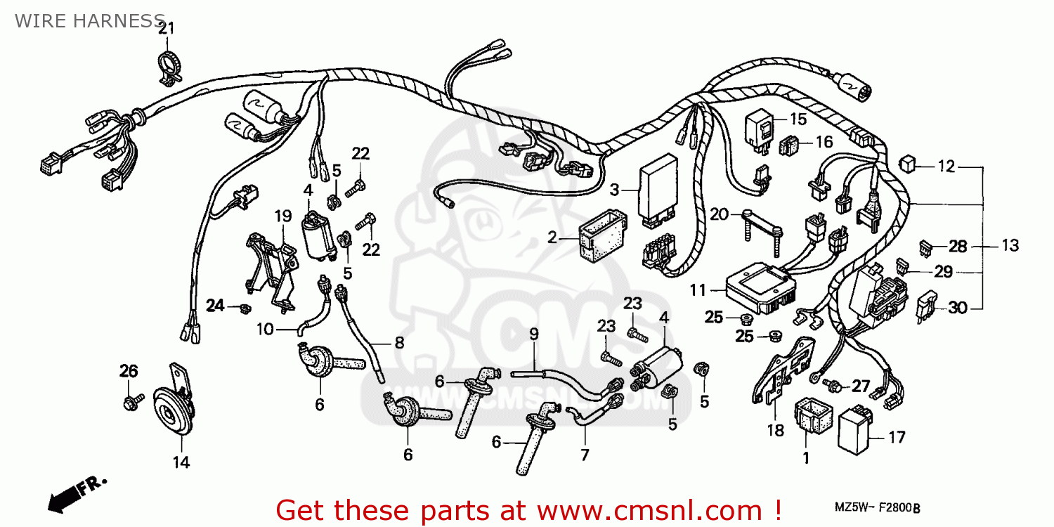 Honda VF750C2 MAGNA 1998 (W) CANADA WIRE HARNESS - buy WIRE HARNESS