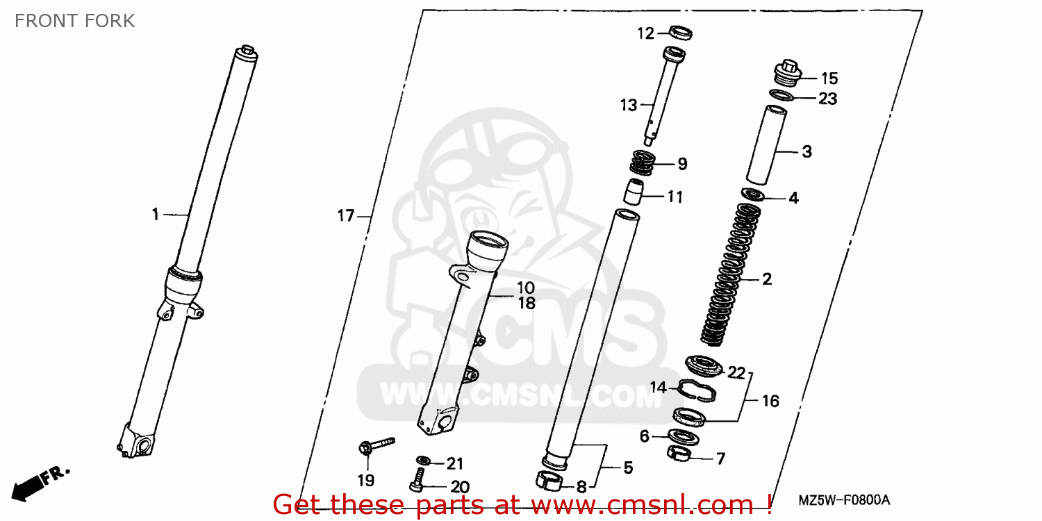Honda VF750C2 MAGNA 1999 (X) CANADA FRONT FORK buy FRONT FORK spares