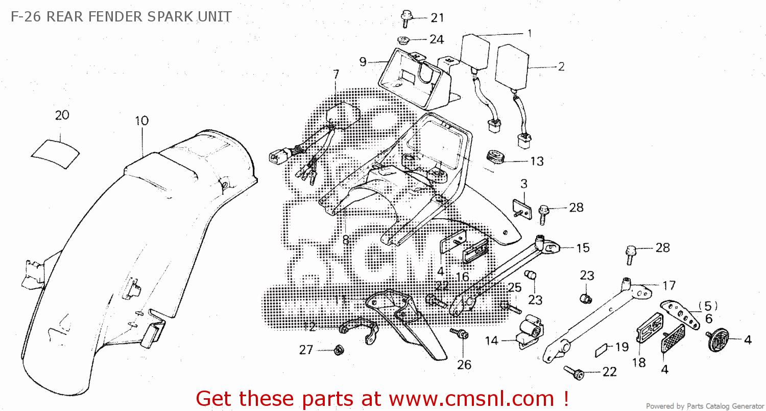 Honda VF750F INTERCEPTOR 1983 (D) F-26 REAR FENDER SPARK UNIT - buy F ...
