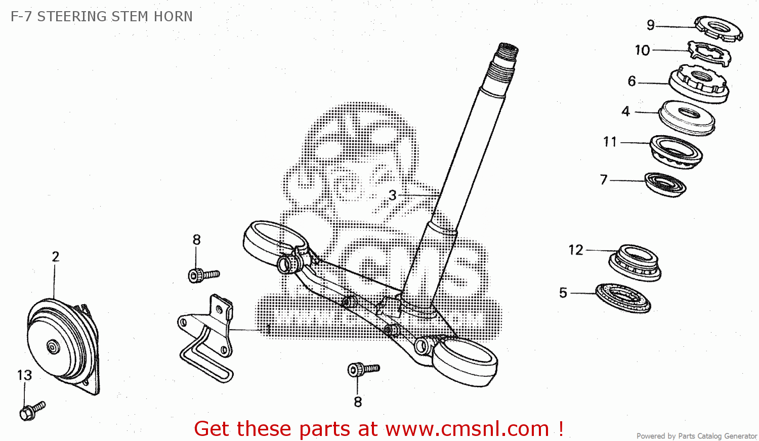 Honda Vf750f Interceptor 19 D F 7 Steering Stem Horn Buy F 7 Steering Stem Horn Spares Online