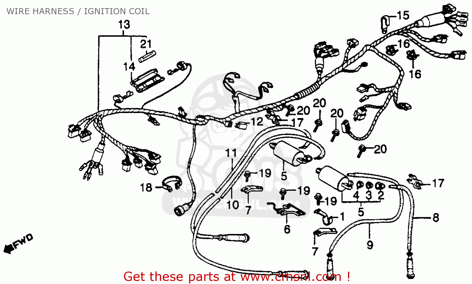 Honda Vf750f V45 Interceptor 1983 (d) Usa Wire Harness ... 1983 virago wire harness schematic 