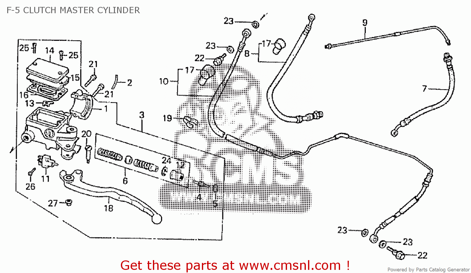 Honda VF750S SABRE1984 (E) F5 CLUTCH MASTER CYLINDER buy F5 CLUTCH MASTER CYLINDER spares online