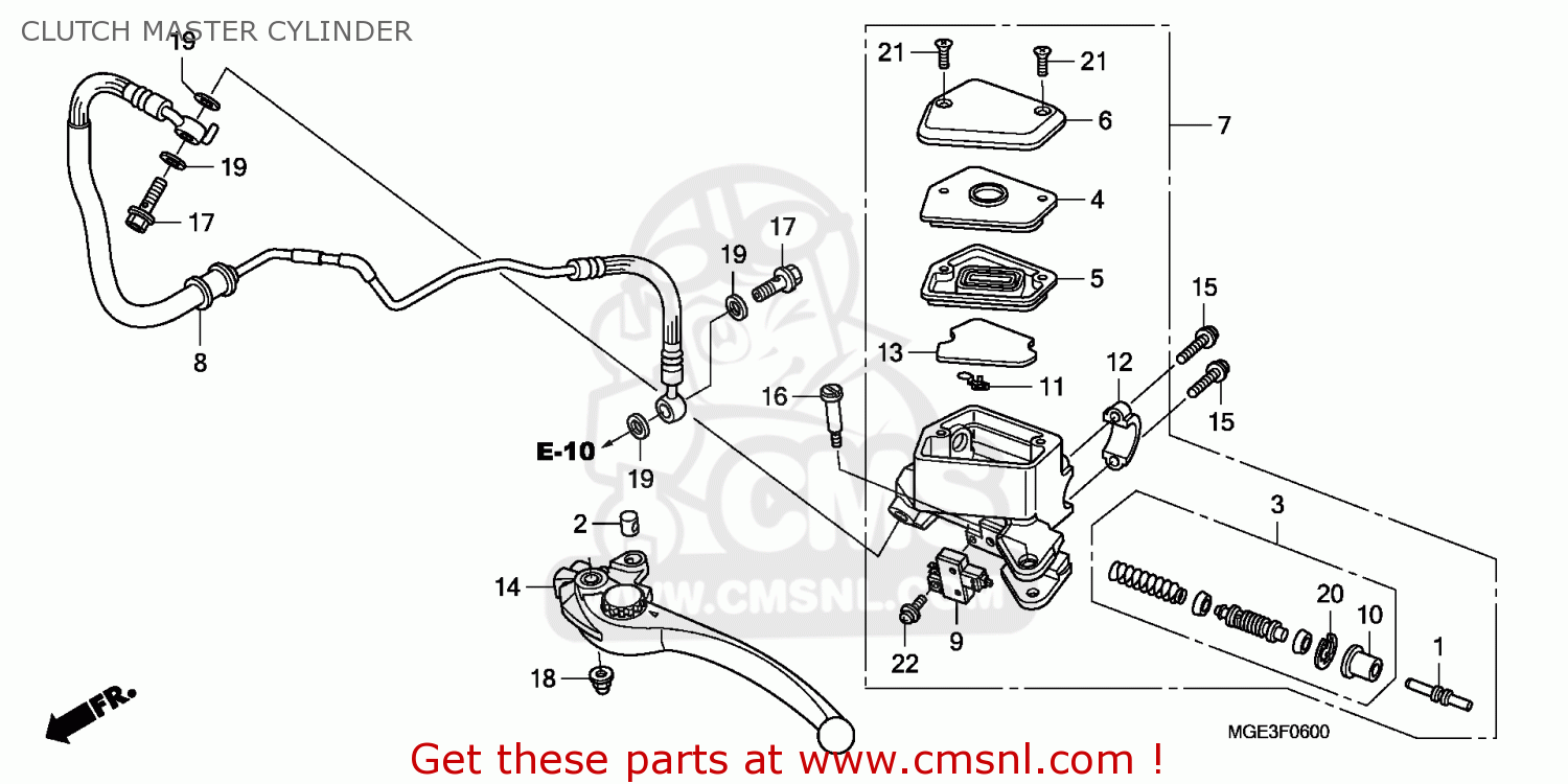 Honda VFR1200F 2010 (A) ENGLAND / MKH CLUTCH MASTER CYLINDER - buy ...