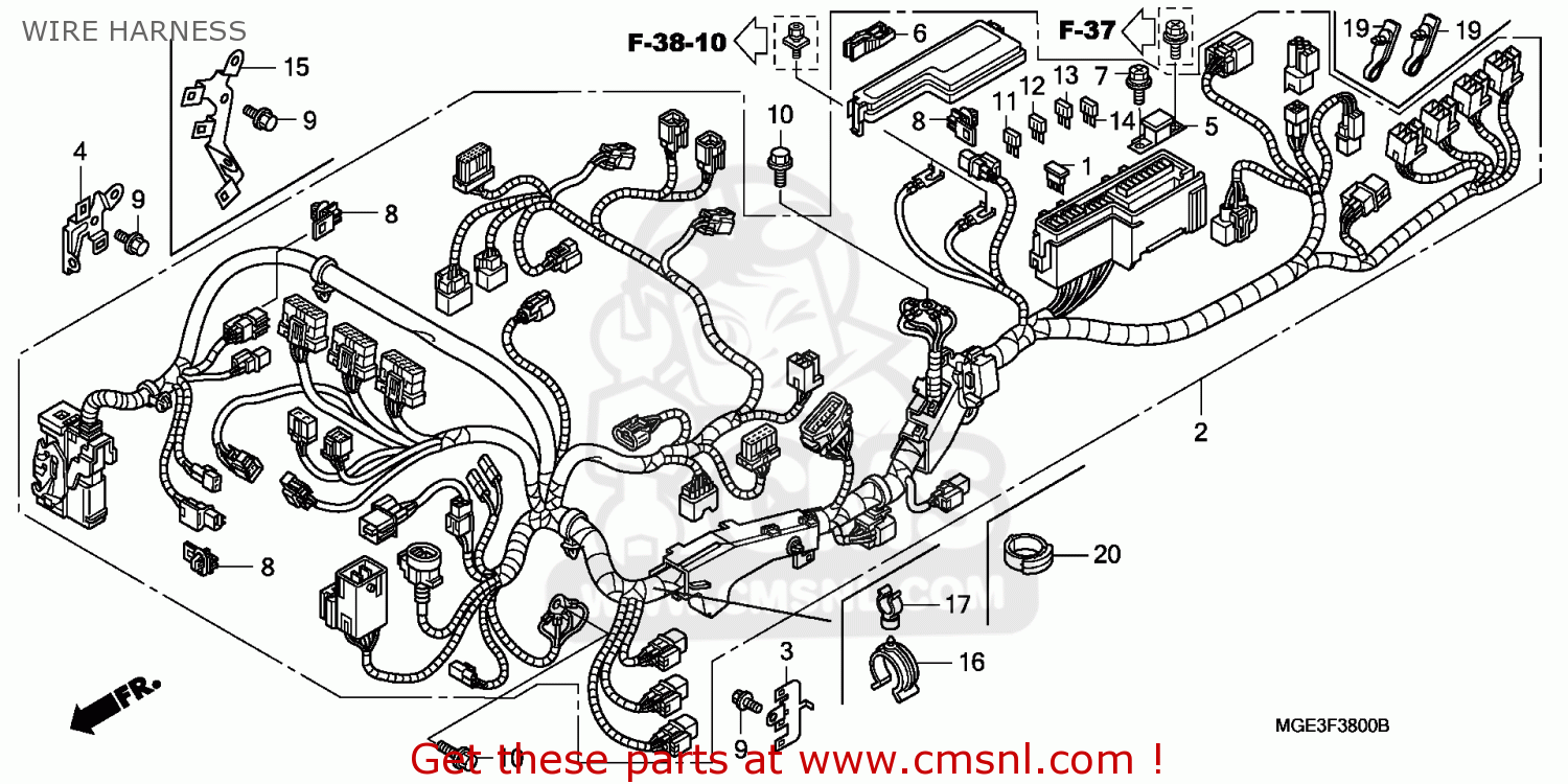 Honda VFR1200F 2010 (A) EUROPEAN DIRECT SALES WIRE HARNESS - buy WIRE