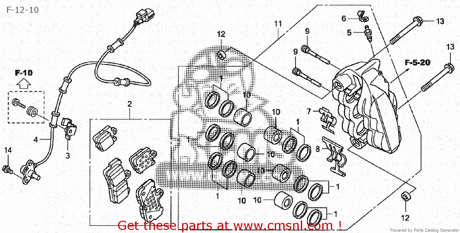 Honda VFR1200F 2010 (A) JAPAN SC63-100 F-12-10 - buy F-12-10 spares online