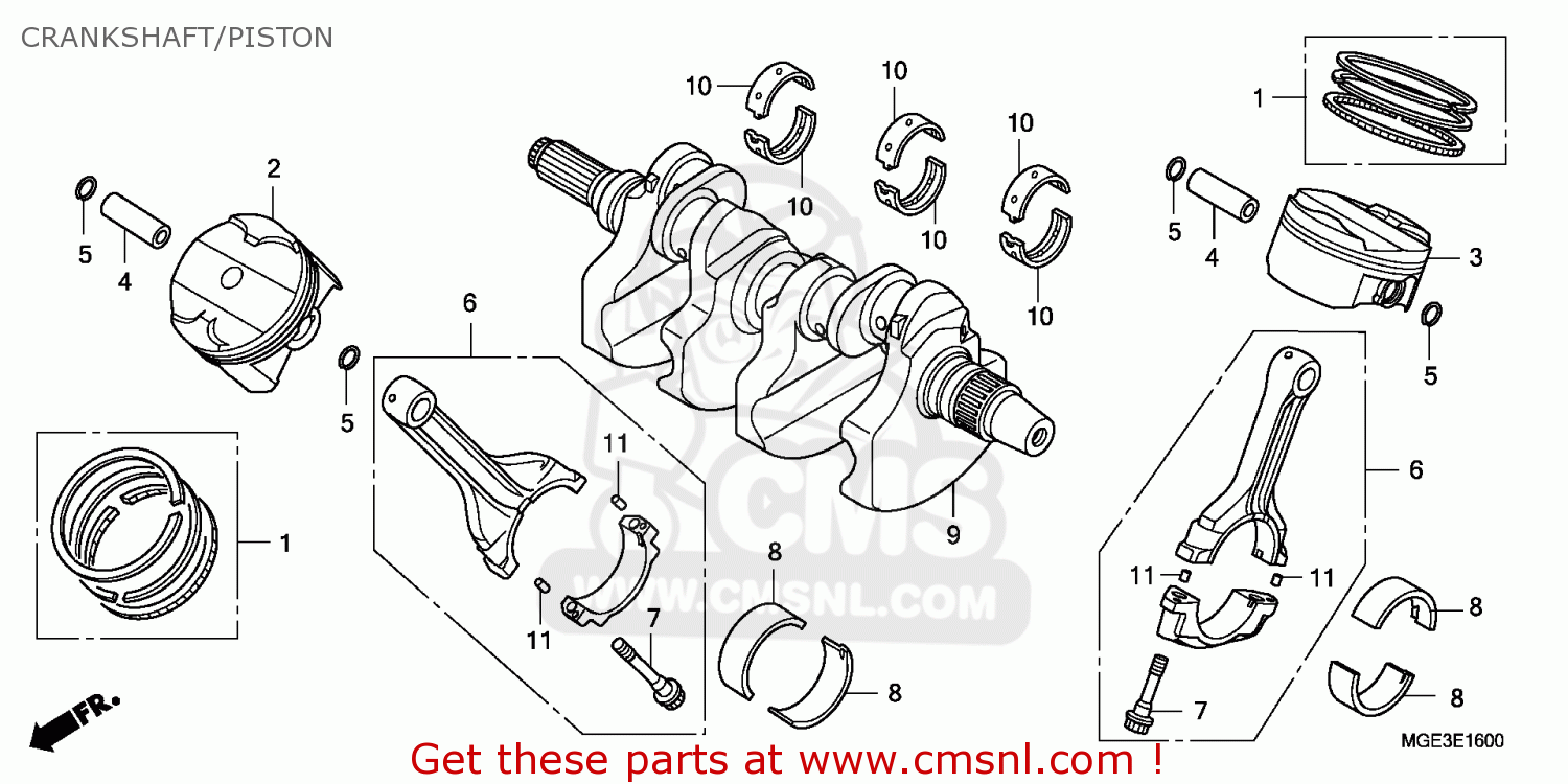 Honda VFR1200FD 2010 (A) EUROPEAN DIRECT SALES CRANKSHAFT/PISTON - buy ...