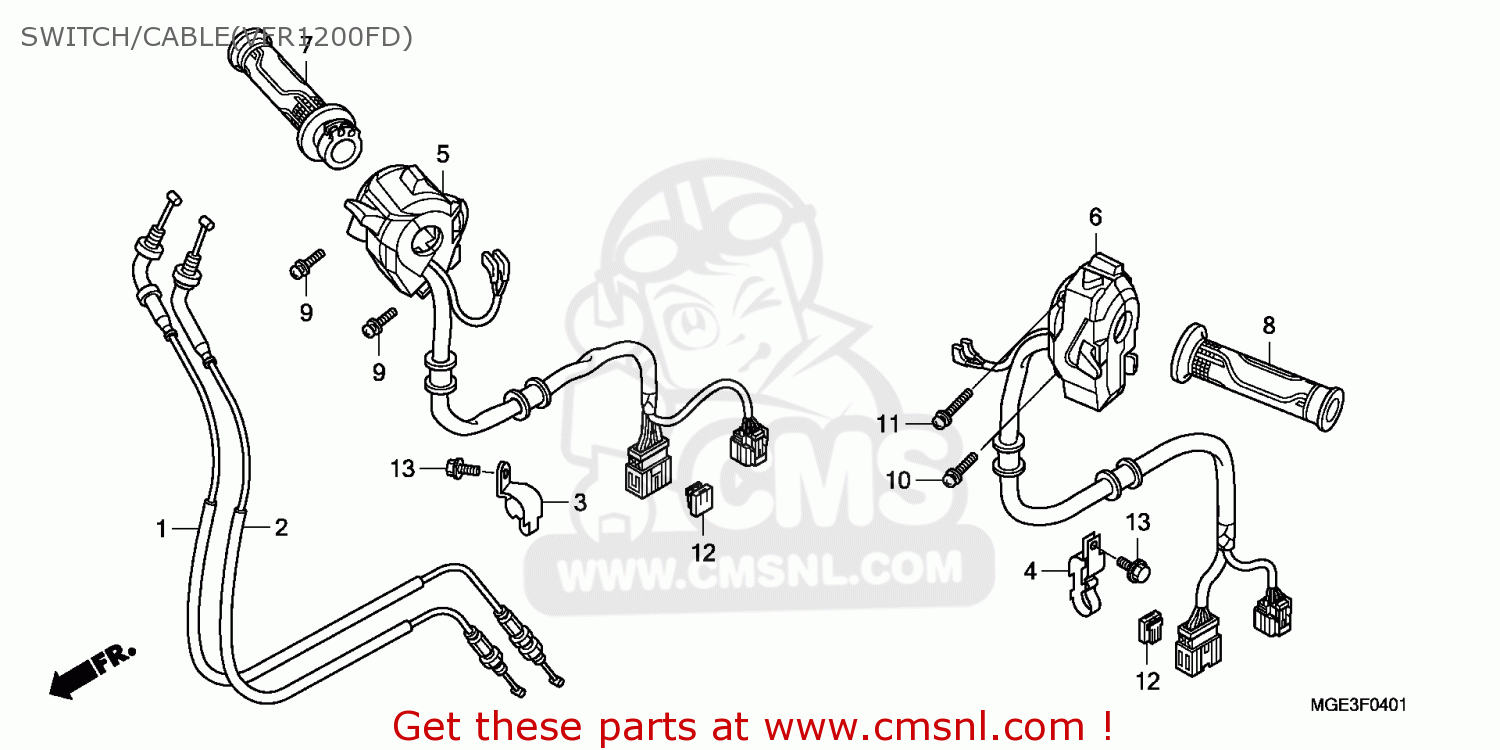 Honda VFR1200FD 2011 (B) ENGLAND SWITCH/CABLE(VFR1200FD) - buy SWITCH
