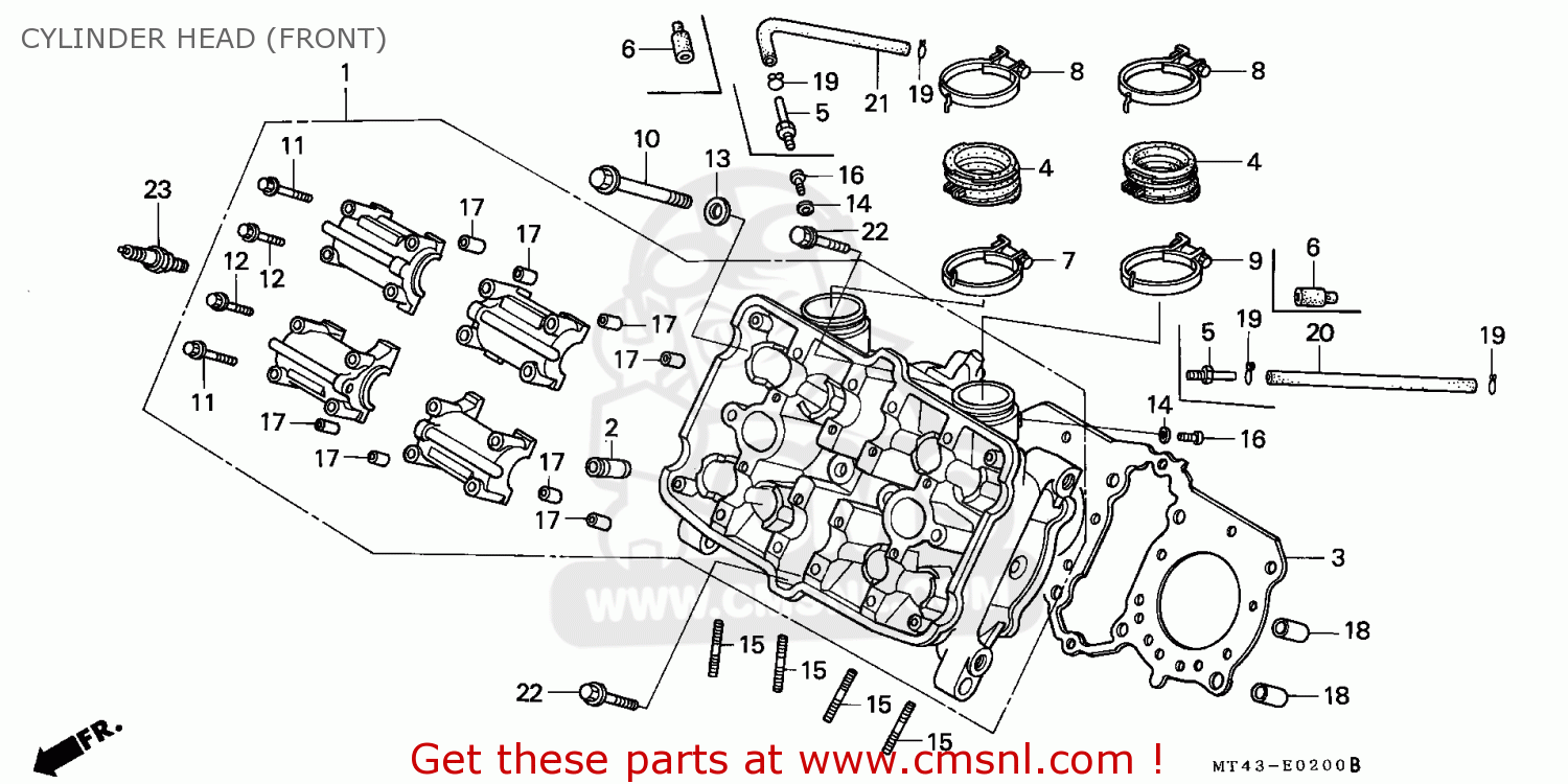 Honda Vfr750f 1990 L Canada Cylinder Head Front Buy Cylinder Head Front Spares Online 3715