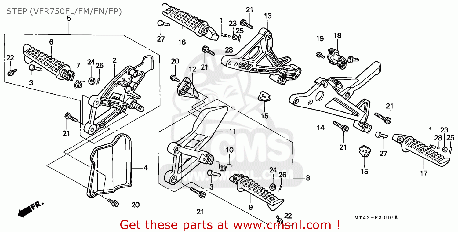 Honda VFR750F 1991 (M) FRANCE / YB STEP (VFR750FL/FM/FN/FP) - Buy STEP ...