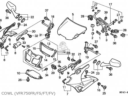 Honda VFR750F 1994 (R) ENGLAND parts lists and schematics