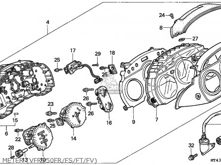 Honda VFR750F 1997 (V) ENGLAND parts lists and schematics