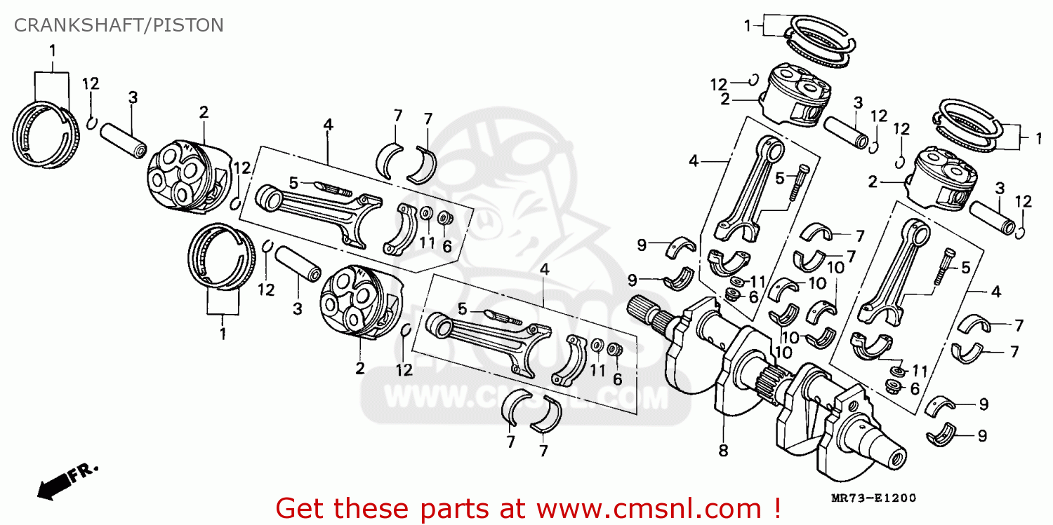 Honda VFR750R RC30 1988 (J) AUSTRALIA CRANKSHAFT/PISTON - buy ...