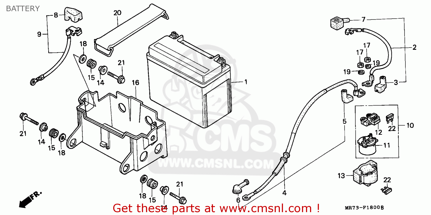 Honda VFR750R RC30 1989 (K) ENGLAND BATTERY - buy BATTERY spares online