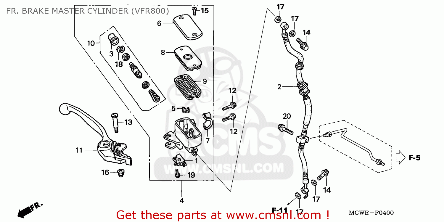 Honda VFR800 2009 (9) AUSTRALIA / MK FR. BRAKE MASTER CYLINDER (VFR800