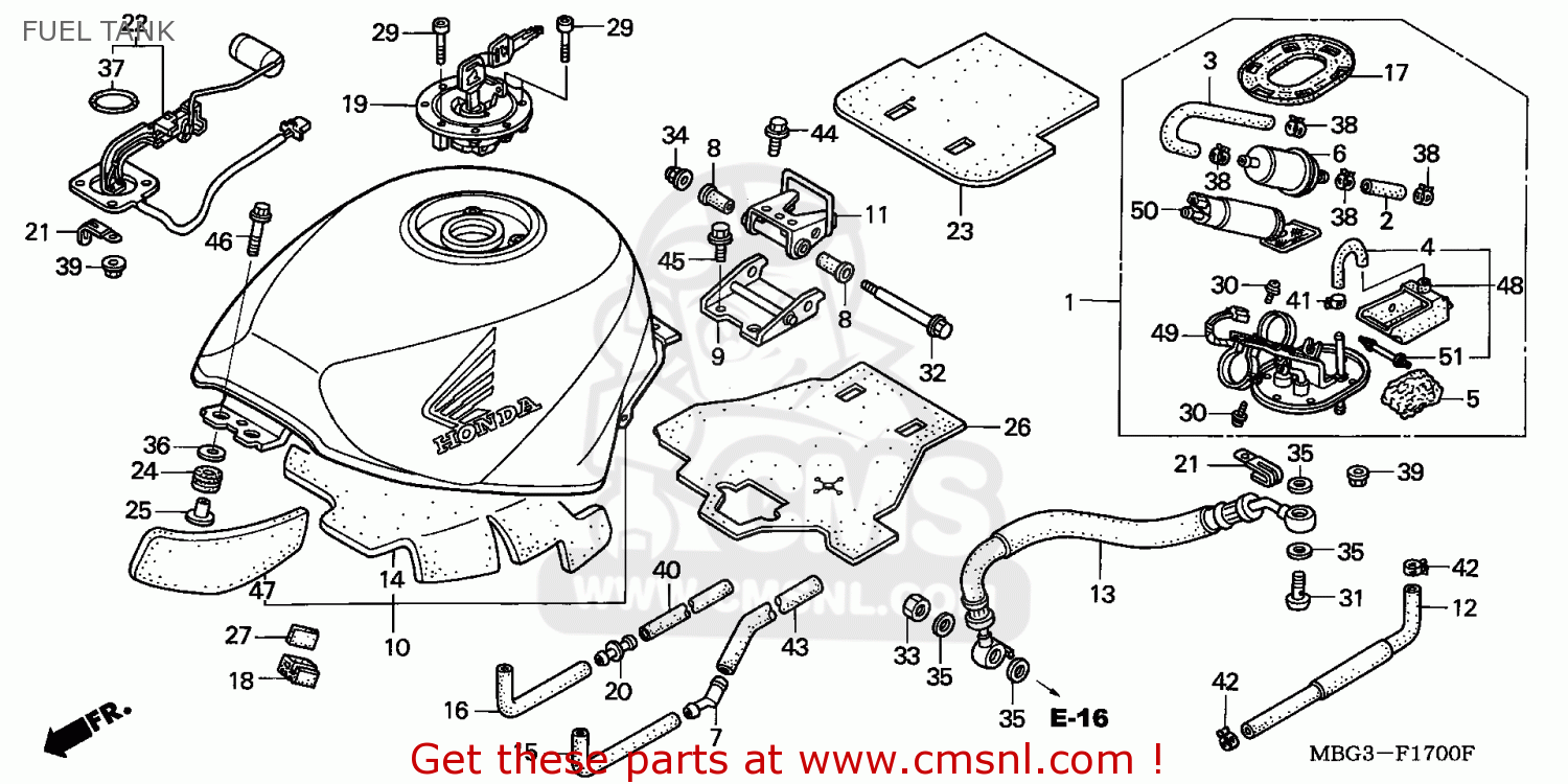 Honda Vfr800fi 1998 W Canada Fuel Tank Buy Fuel Tank Spares Online