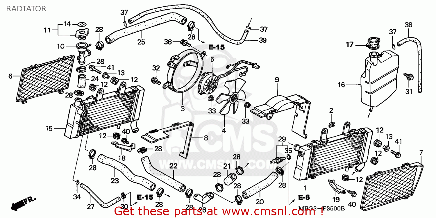 Honda Vfr800fi 1998 W Germany Radiator Buy Radiator Spares Online