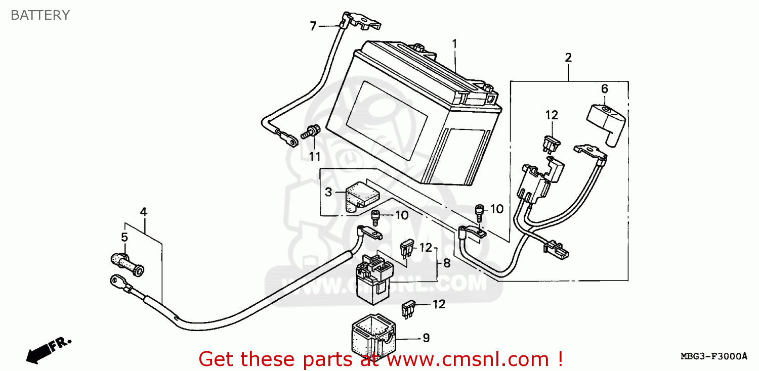 Honda VFR800FI 1999 (X) FRANCE BATTERY - buy BATTERY spares online