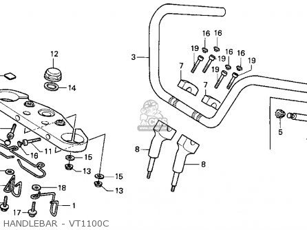 Honda VT1100C SHADOW 1100 1996 (T) USA CALIFORNIA parts lists and ...