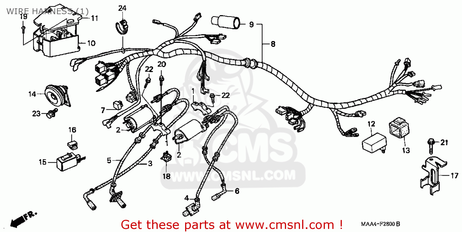 Honda VT1100C SHADOW 1100 2000 (Y) USA CALIFORNIA WIRE HARNESS (1