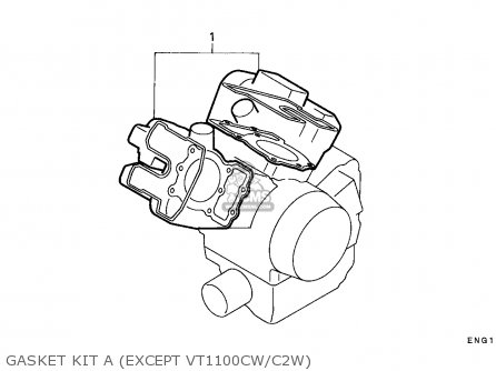 GASKET KIT A (EXCEPT VT1100CW/C2W) - VT1100C2 SHADOW 1995 (S) FRANCE