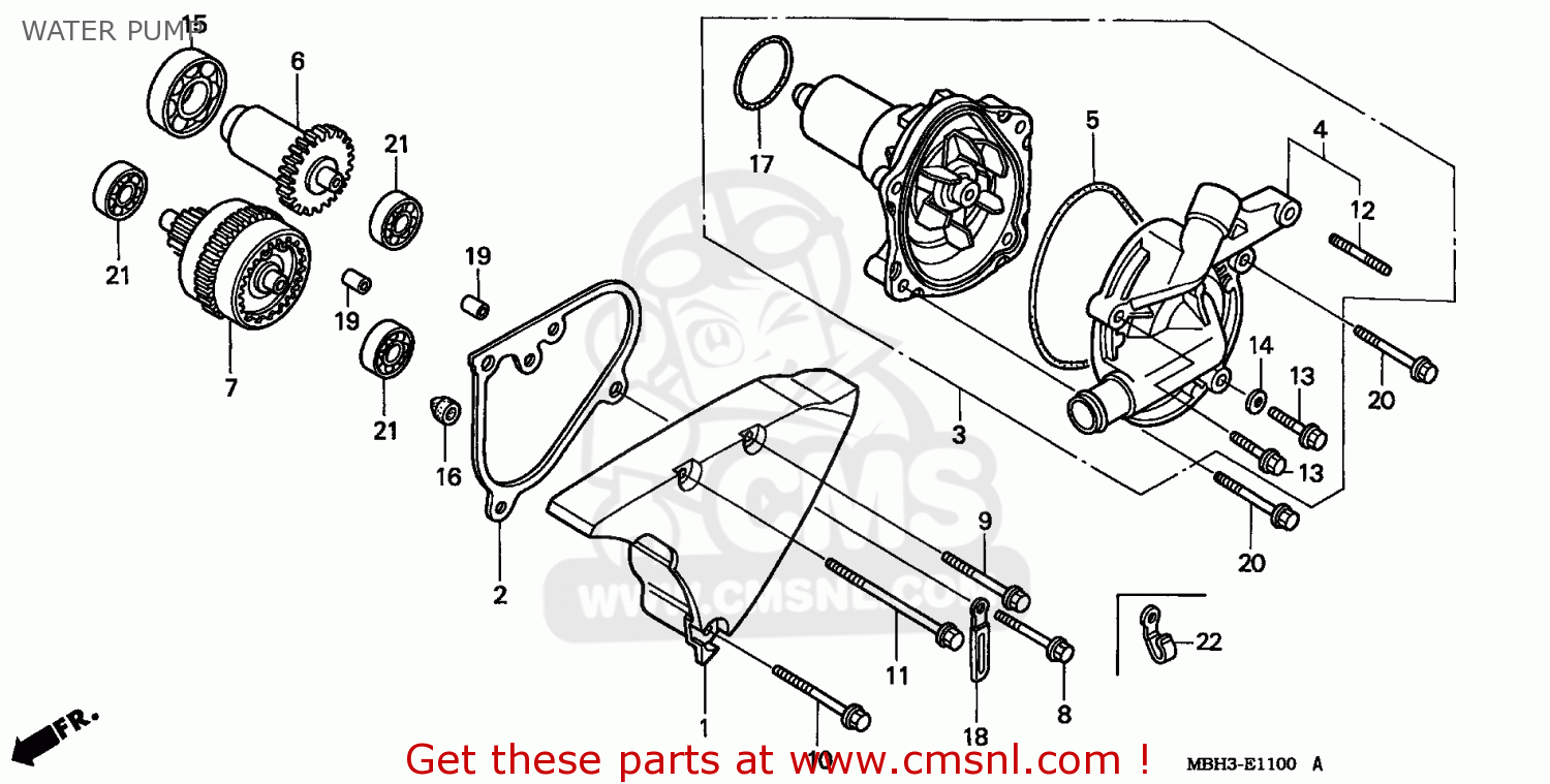 Honda VT1100C3 SHADOW AERO 1998 (W) GERMANY WATER PUMP buy WATER PUMP