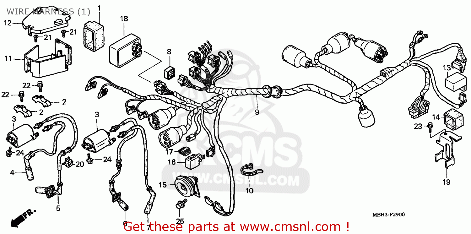 Honda VT1100C3 SHADOW AERO 1998 (W) GERMANY WIRE HARNESS (1) - buy WIRE