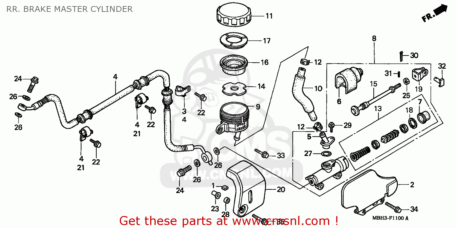 Honda VT1100C3 SHADOW AERO 1998 (W) GERMANY / 34P RR. BRAKE MASTER