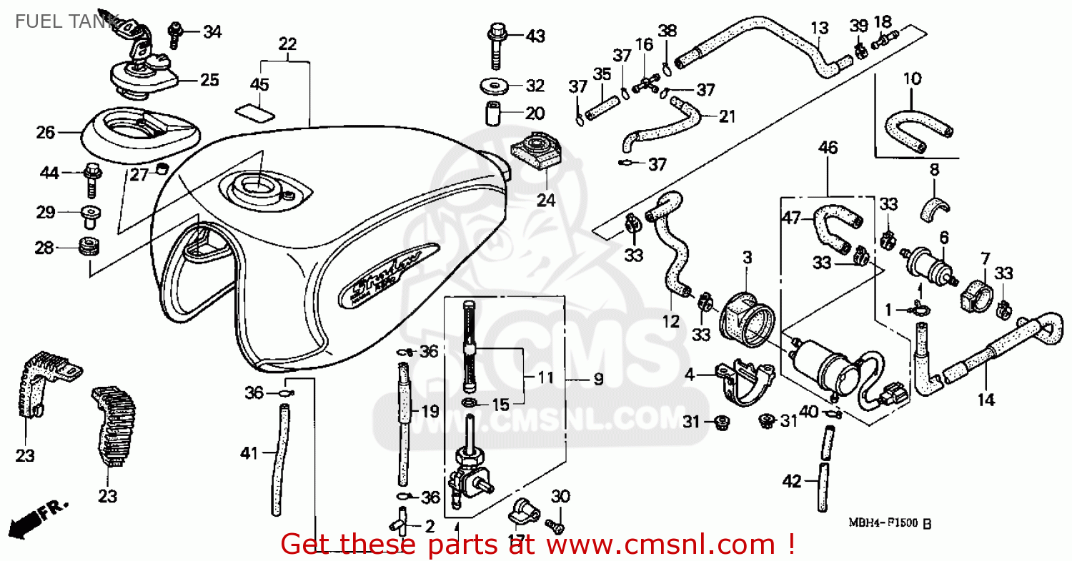 Honda VT1100C3 SHADOW AERO 1998 (W) USA parts lists and schematics