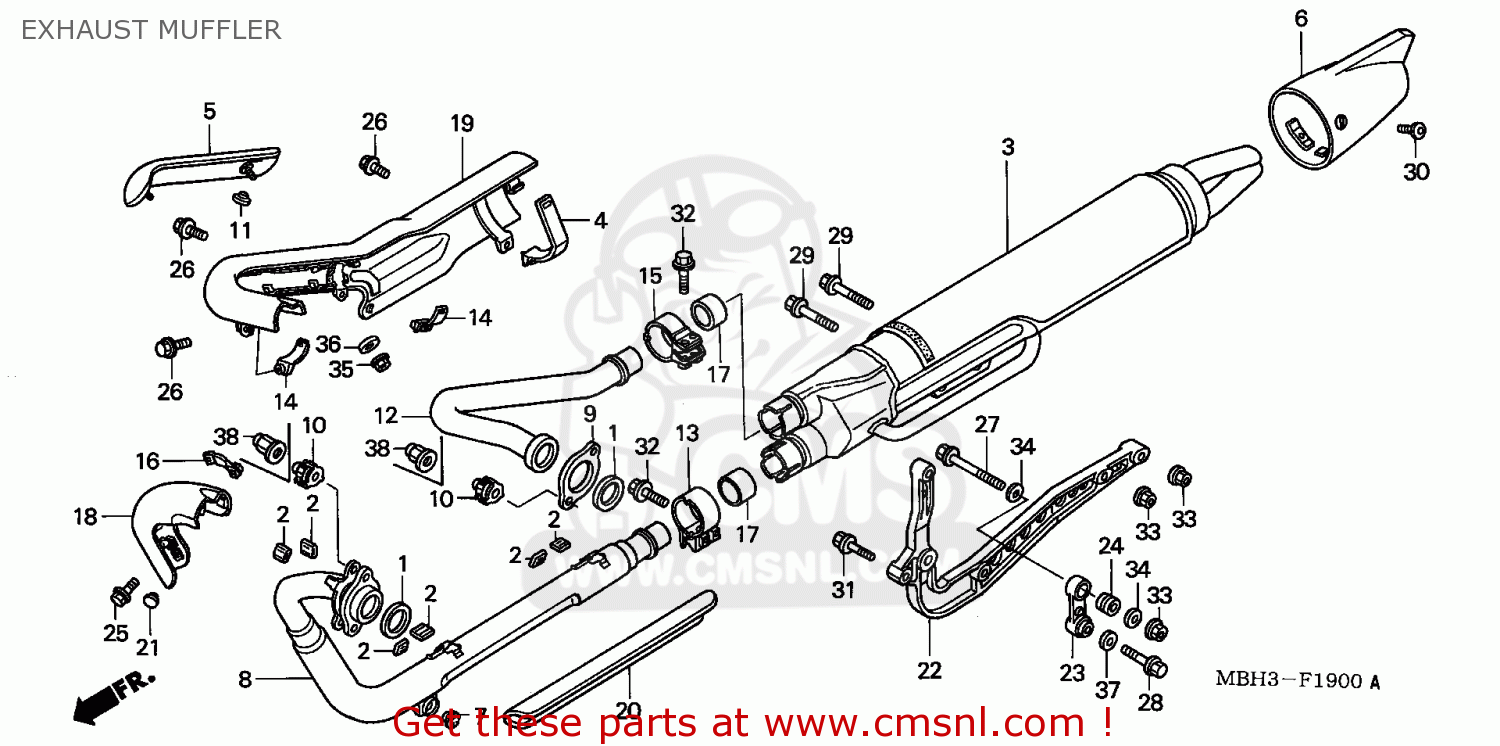Honda VT1100C3 SHADOW AERO 1999 (X) GERMANY EXHAUST MUFFLER buy