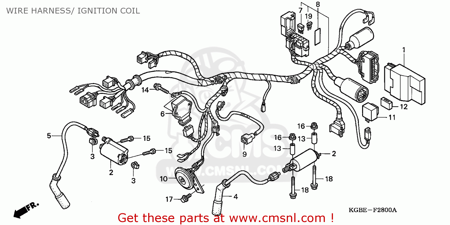 Honda VT125C SHADOW 2001 (1) EUROPEAN DIRECT SALES / KPH WIRE HARNESS